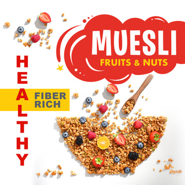 Choco Almond & Fruit & Nut Muesli Combo | Healthy Protein Food & Breakfast Cereal, 400g*Pack of 2